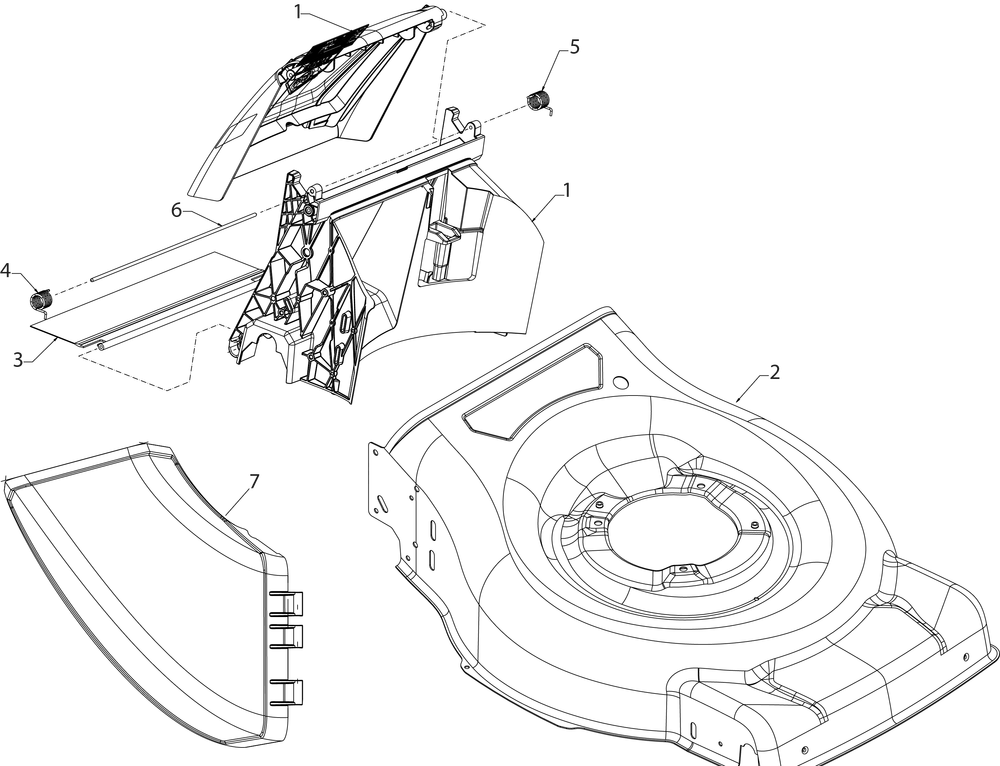 Deck 1 Diagram and Parts List for SC900 (12ABR27B710)(2022) Cub Cadet Lawn Mower